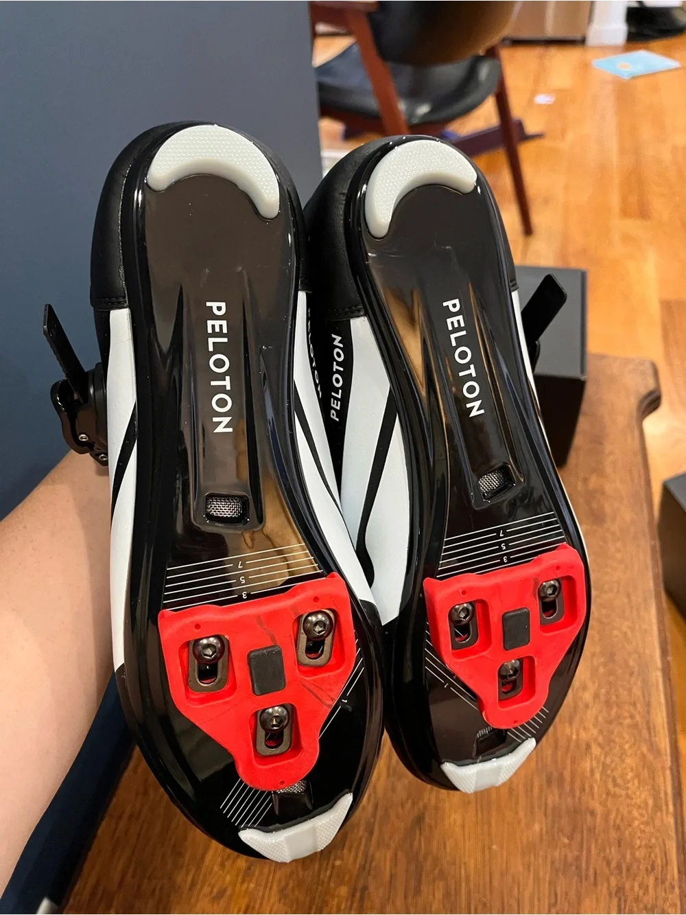 Peloton Cycling Shoes - Black with Red Lining